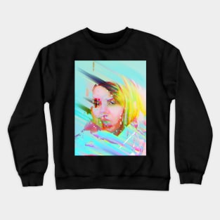 Glitch Girl Vaporwave Glitch Art Crewneck Sweatshirt